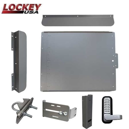 ED60B Edge Panic Shield Security Kit In Silver - Panic Shield, EDSB Strike Bracket, EDGB200,285P Key